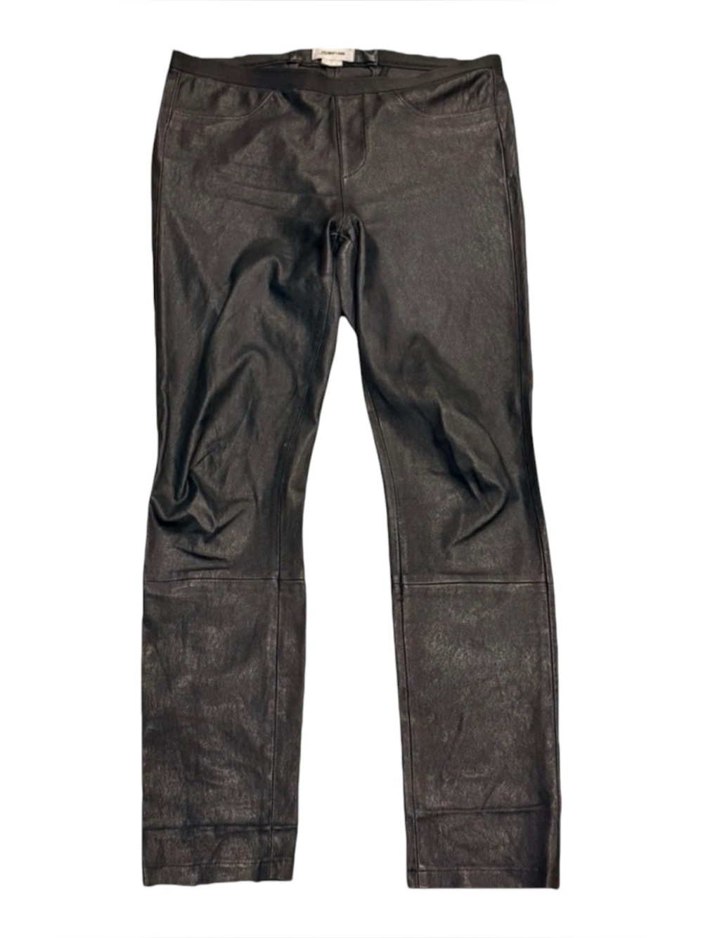 Helmut Lang Black Leather Pants Lambskin Ankle Length Slim Designer Size 6